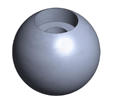 FULL BALL WITH COUNTERBORED HOLE, STAINLESS STEEL, 0.3125", ( 5/16"), 7.937 MM