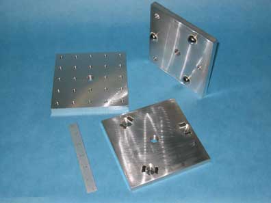 KINEMATIC PLATFORM, TWO PIECE SET, 6X6 THREADED TOP PLATE AND 6X6 BASE PLATE