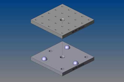 KINEMATIC PLATFORM, 6" X 6", BASE PLATE WITH SPHERES