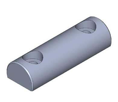 TRUNCATED CYLINDER WITH COUNTERBORED HOLES, STAINLESS STEEL, 0.500", ( 1/2"), 12.7 MM