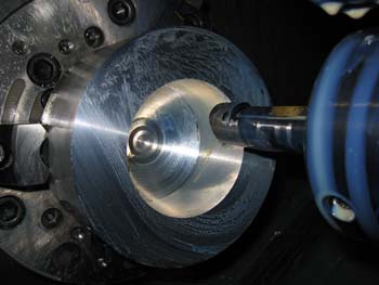 Machining of inside of hollow ball