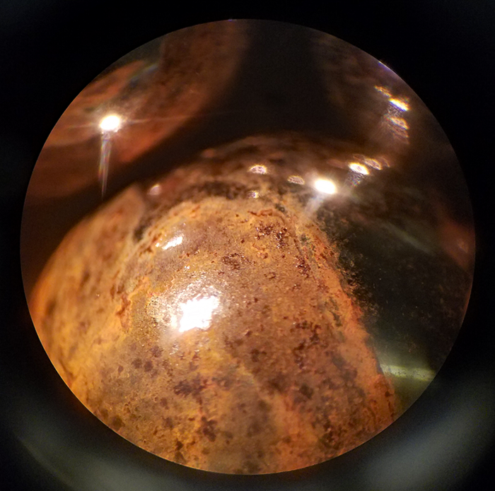 Rusty ball closeup