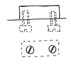 Figure #17., Truncated Cylinder with two Threaded Holes, Held Down by Two Threaded Fasteners