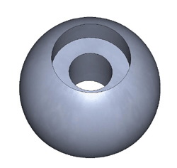Truncated Ball with Counterbored Hole